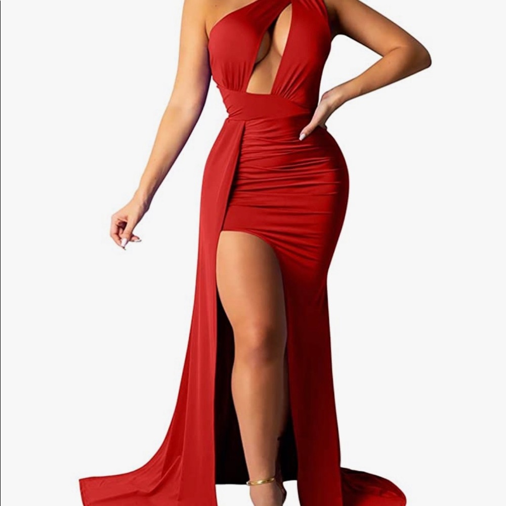 Red evening dress